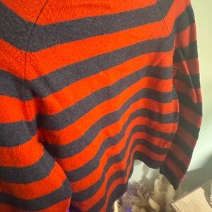 Club Room Red and Black Striped Crewneck Sweater